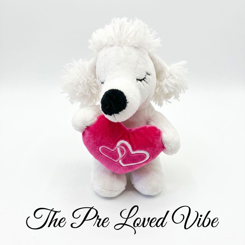 Dan Dee Valentines White Poodle Dog Stuff Animal 6'' Plush
